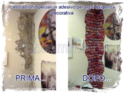 Restauro di pareti con adesivi murali stampati Stampa di adesivi murali per il restauro di pareti