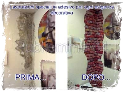 Restauro di pareti con adesivi murali stampati Stampa di adesivi murali per il restauro di pareti