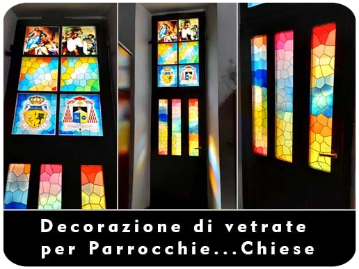 Decorazione di vetrate per Parrocchie