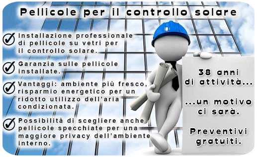 Pellicole vetri per controllo solare Schermatura vetri con pellicole adesive