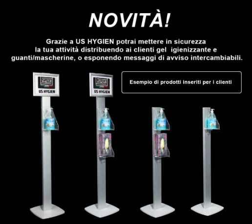 Piantana porta dispenser per gel disinfettante Porta dispenser piantana professionale