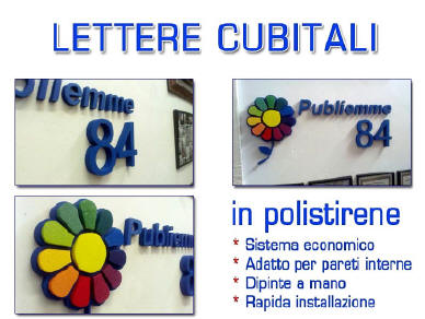 Lettere per pareti in plolistirene